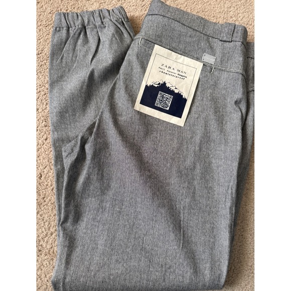 Zara Man Grey Jogger Trousers Size 32x30 NWT Cotton Blend Casual Preppy - Picture 9 of 9